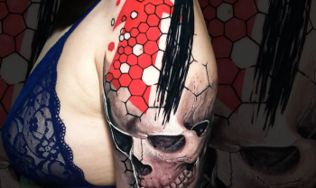 tattoo-spb female color 8hours tattoo skull trash-polka CPL custom design